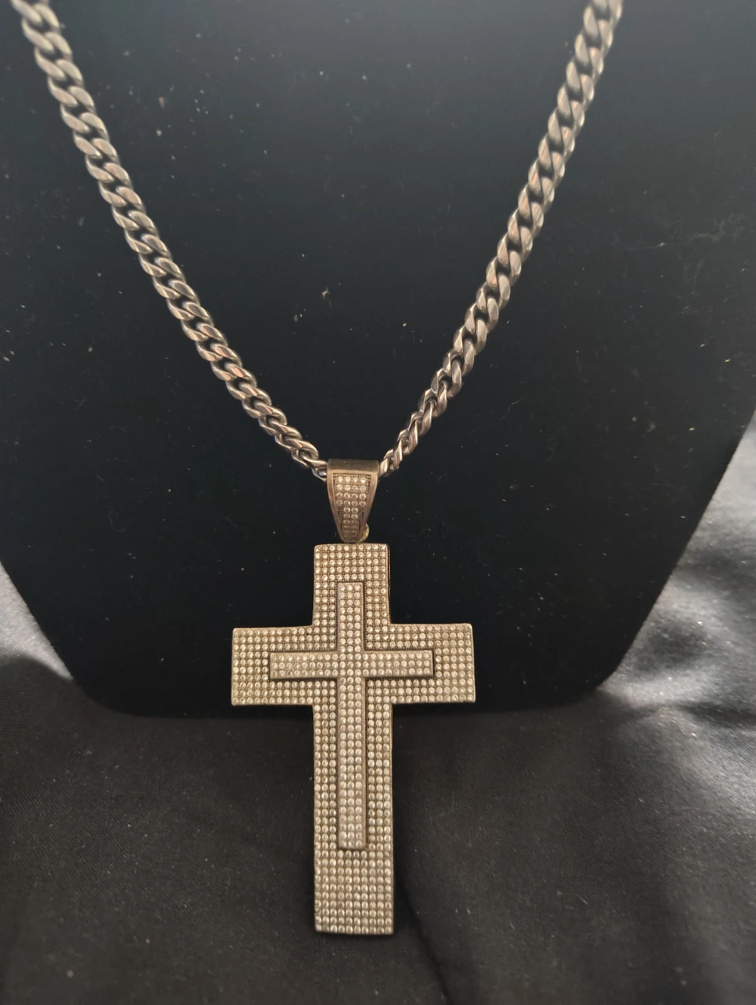 Pave Cross Pendant Necklace - photo 2