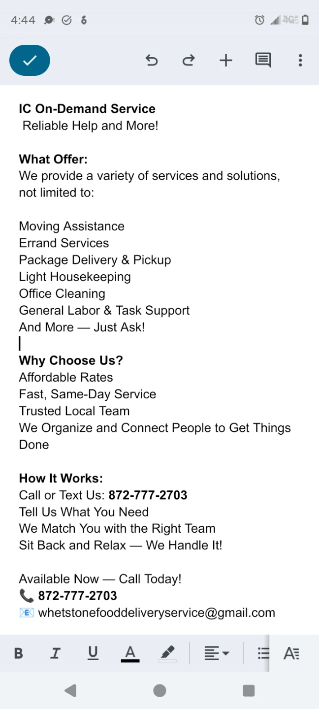 IC On-Demand Service - Moving, Errands, Cleaning & More