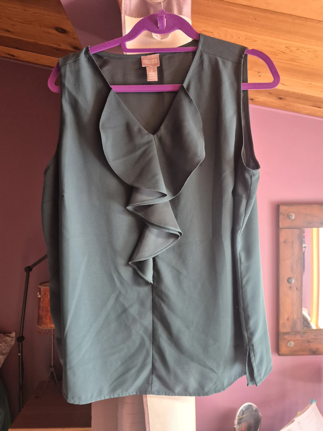 Chico's Sleeveless Ruffle Blouse - Size 2