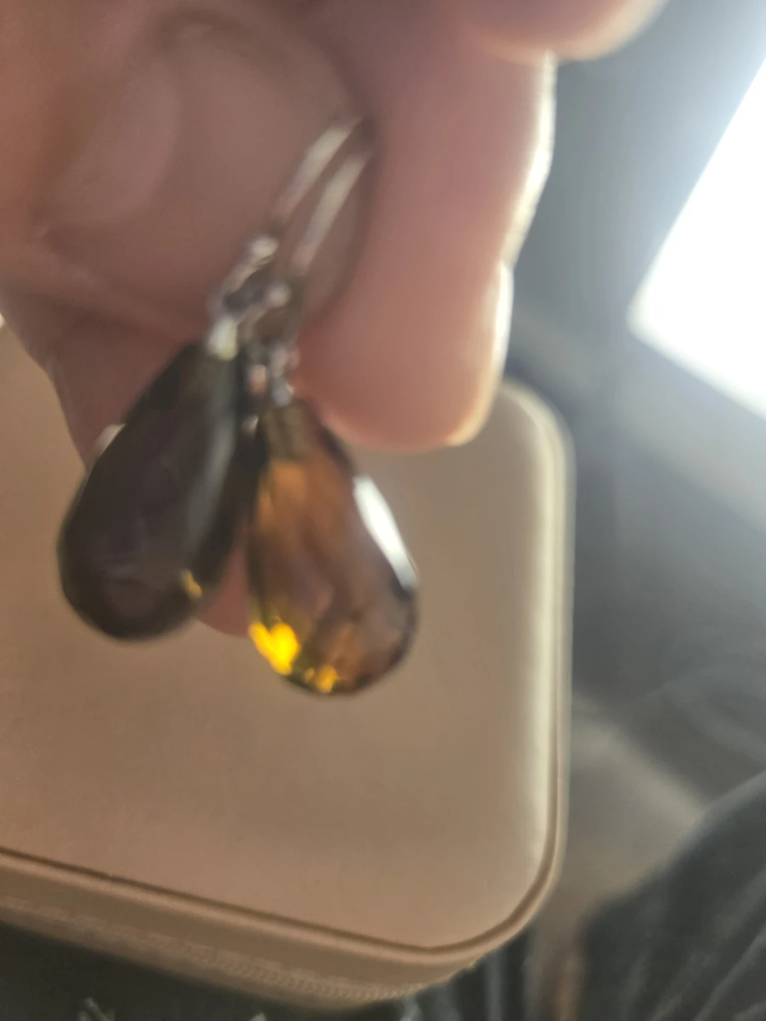 Dangle Earrings with Teardrop Gems