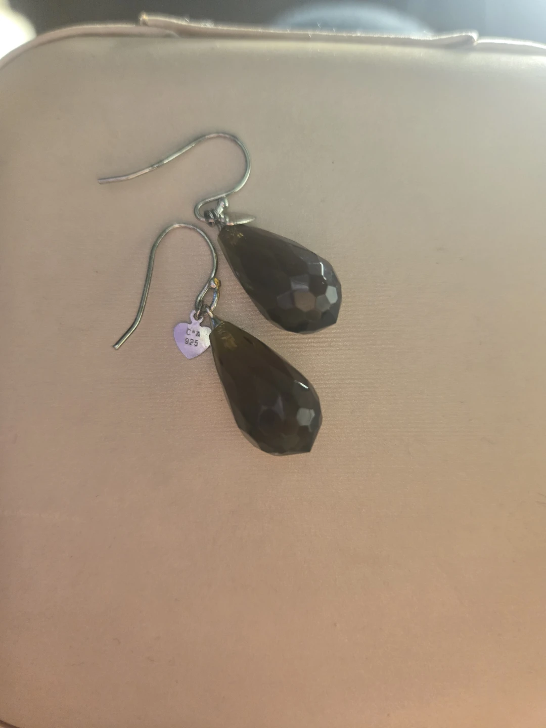 Dangle Earrings with Teardrop Gems - photo 2