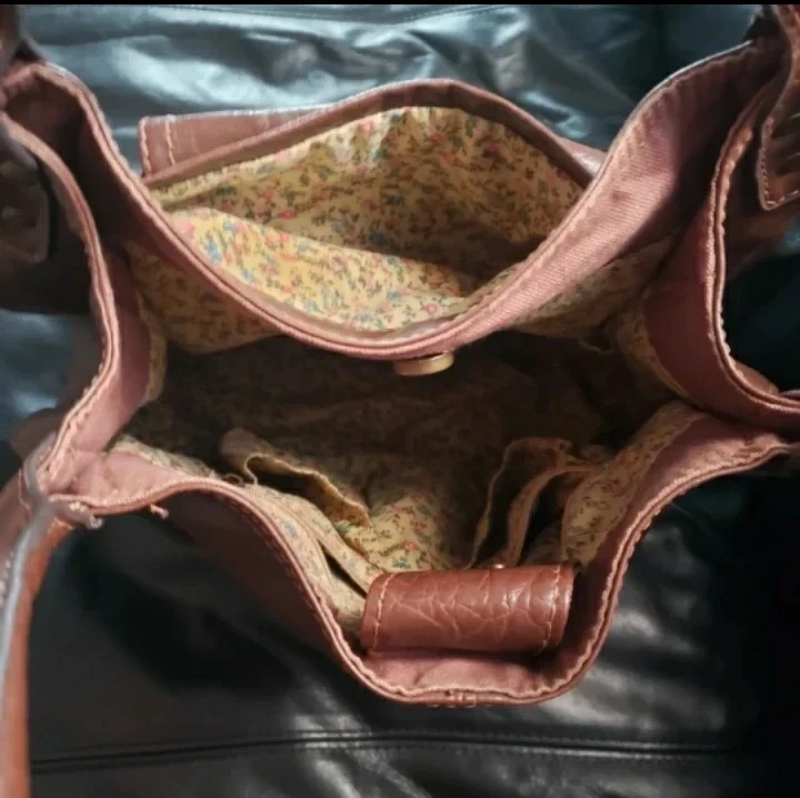 Brown Faux Leather Shoulder Bag - photo 3