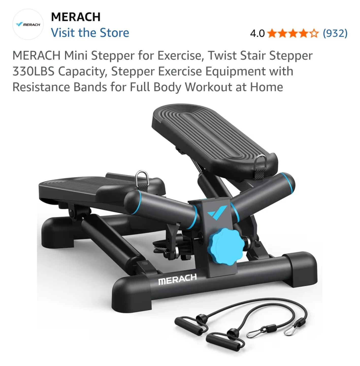 MERACH Mini Stepper with Resistance Bands - photo 2