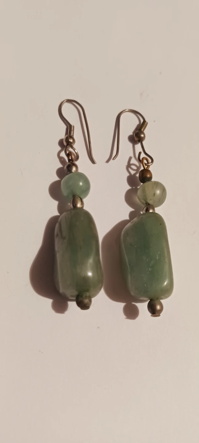 Beautiful Green Stone Drop Earrings - photo 2