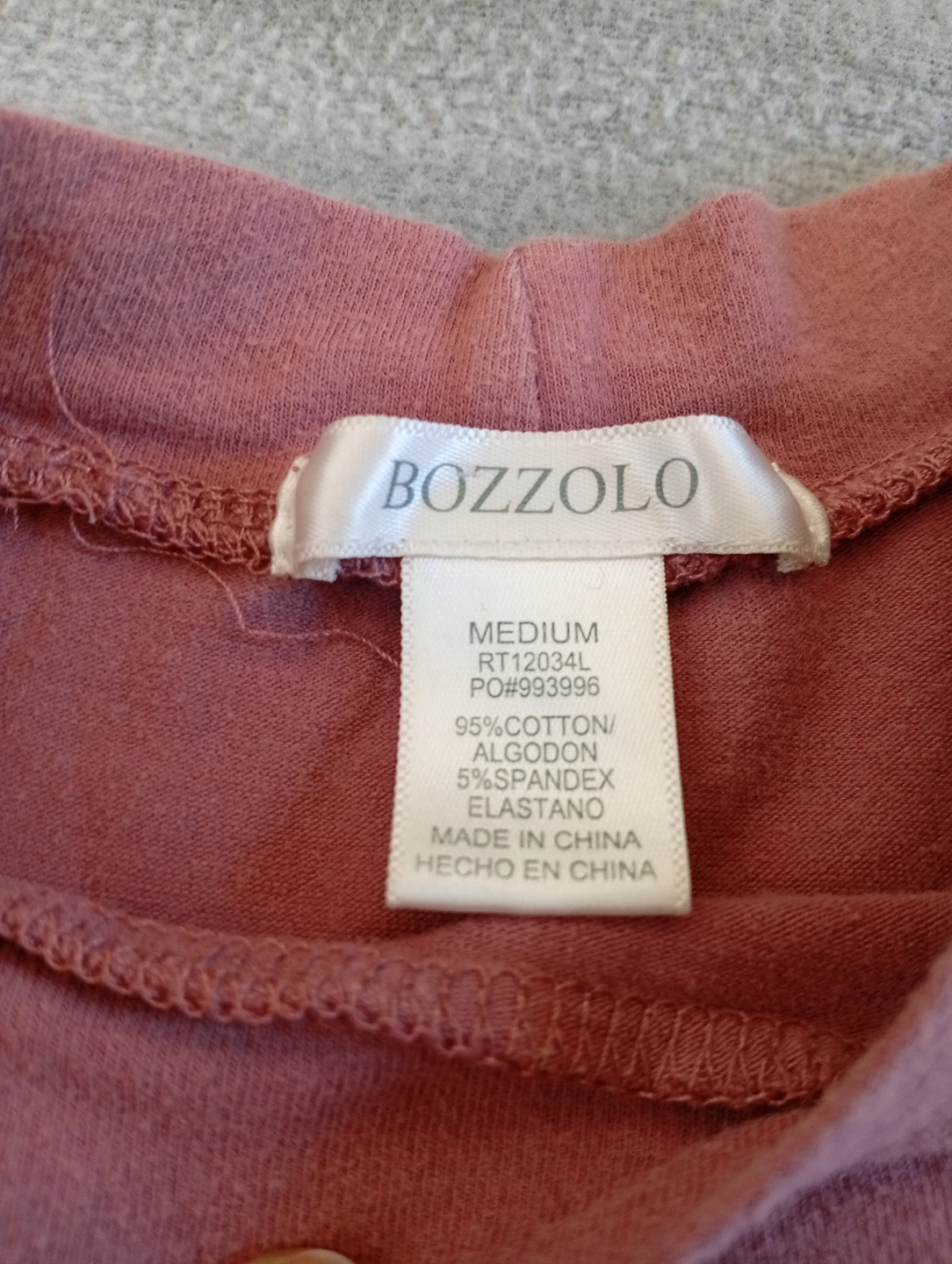 Bozzolo Pink Long Sleeve Mock Neck Top - Medium - photo 2
