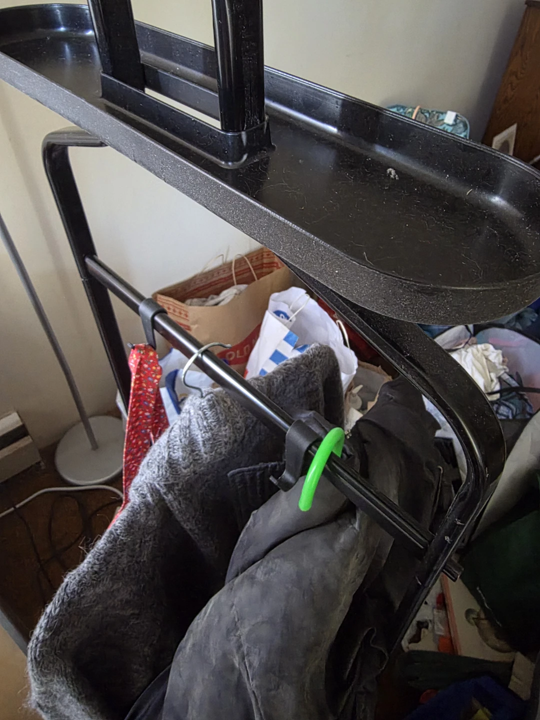 Black Valet Stand with Tray