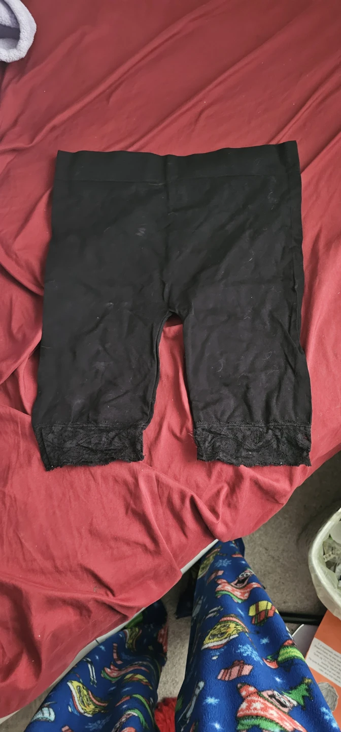 Black Lace Trim Biker Shorts