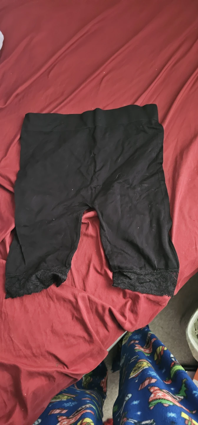 Black Lace Trim Biker Shorts - photo 2