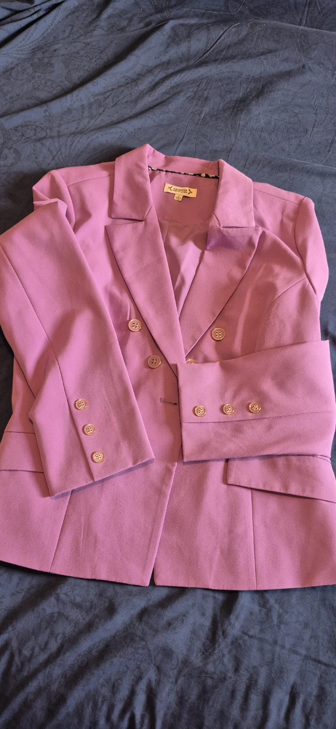 Rossettte Double-Breasted Blazer - Pink