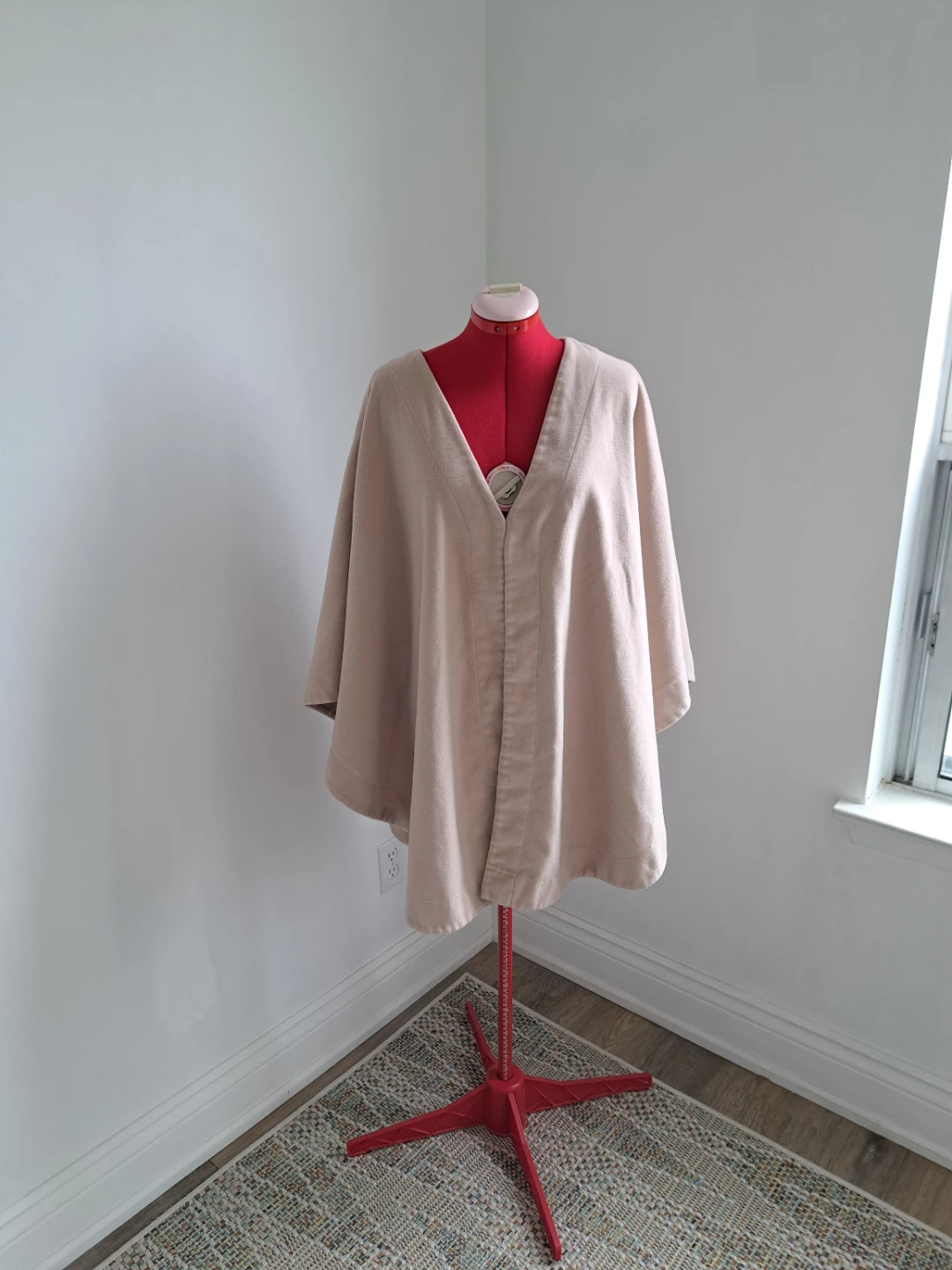 Women's Beige Fleece Cape/Wrap