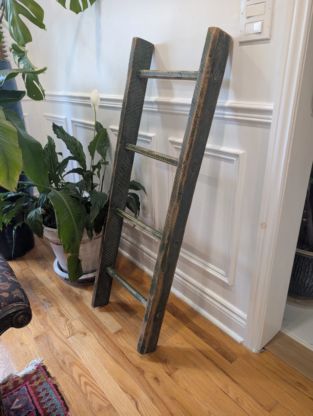 Antique Rustic Ladder blanket Decor - photo 2