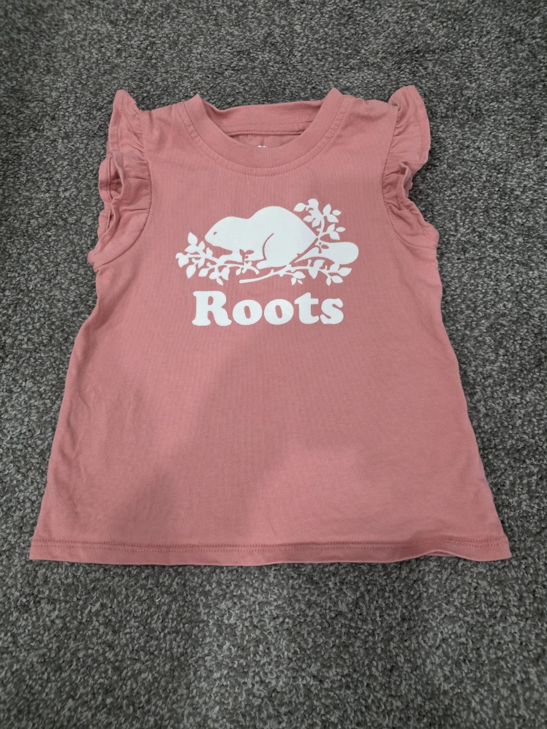 Roots baby Pink Beaver Logo T-Shirt