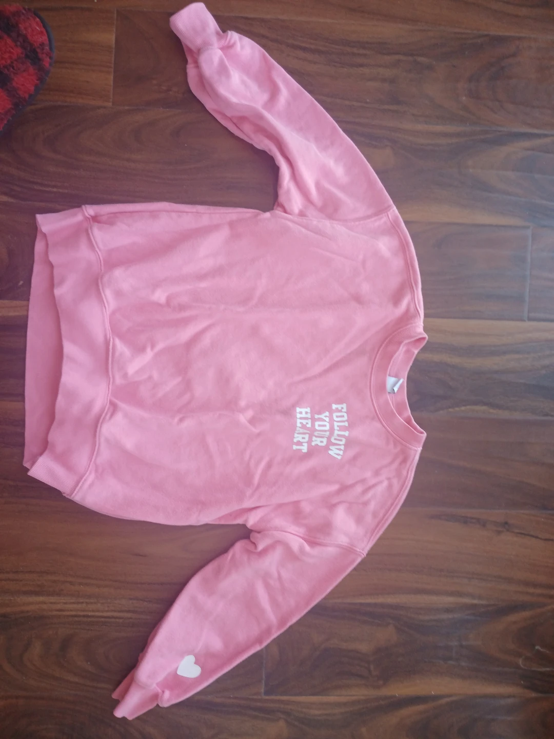 Pink Crewneck Sweatshirt with "Follow Your Heart"