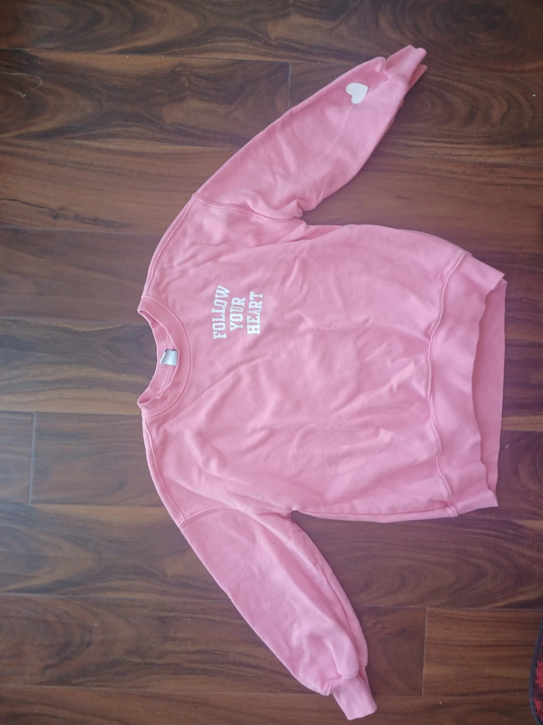 Pink Crewneck Sweatshirt with "Follow Your Heart" - photo 2
