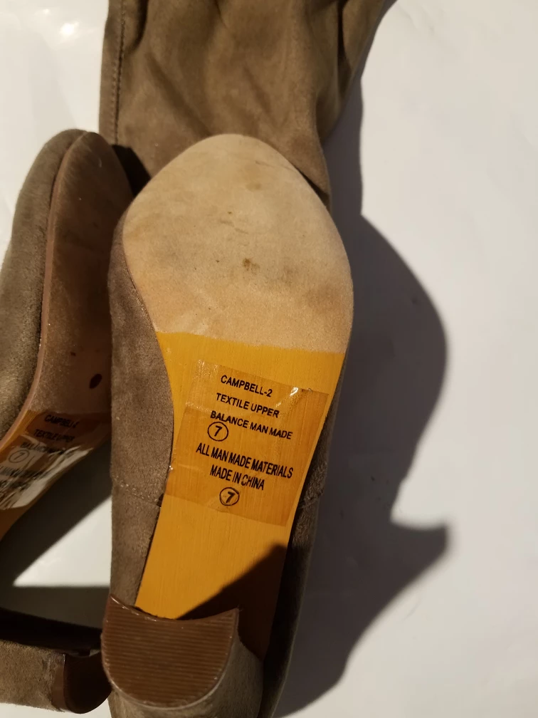 Women's Over-the-Knee Boots - Taupe, Size 7 - photo 4