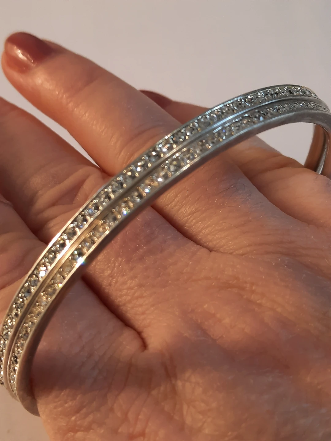 RL Rhinestone Bangle Bracelets Set of 2