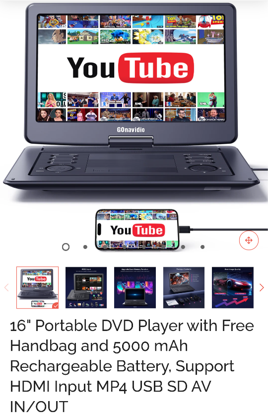 16" RECHARGEABLE Multi Media Player with Remote Control - photo 2