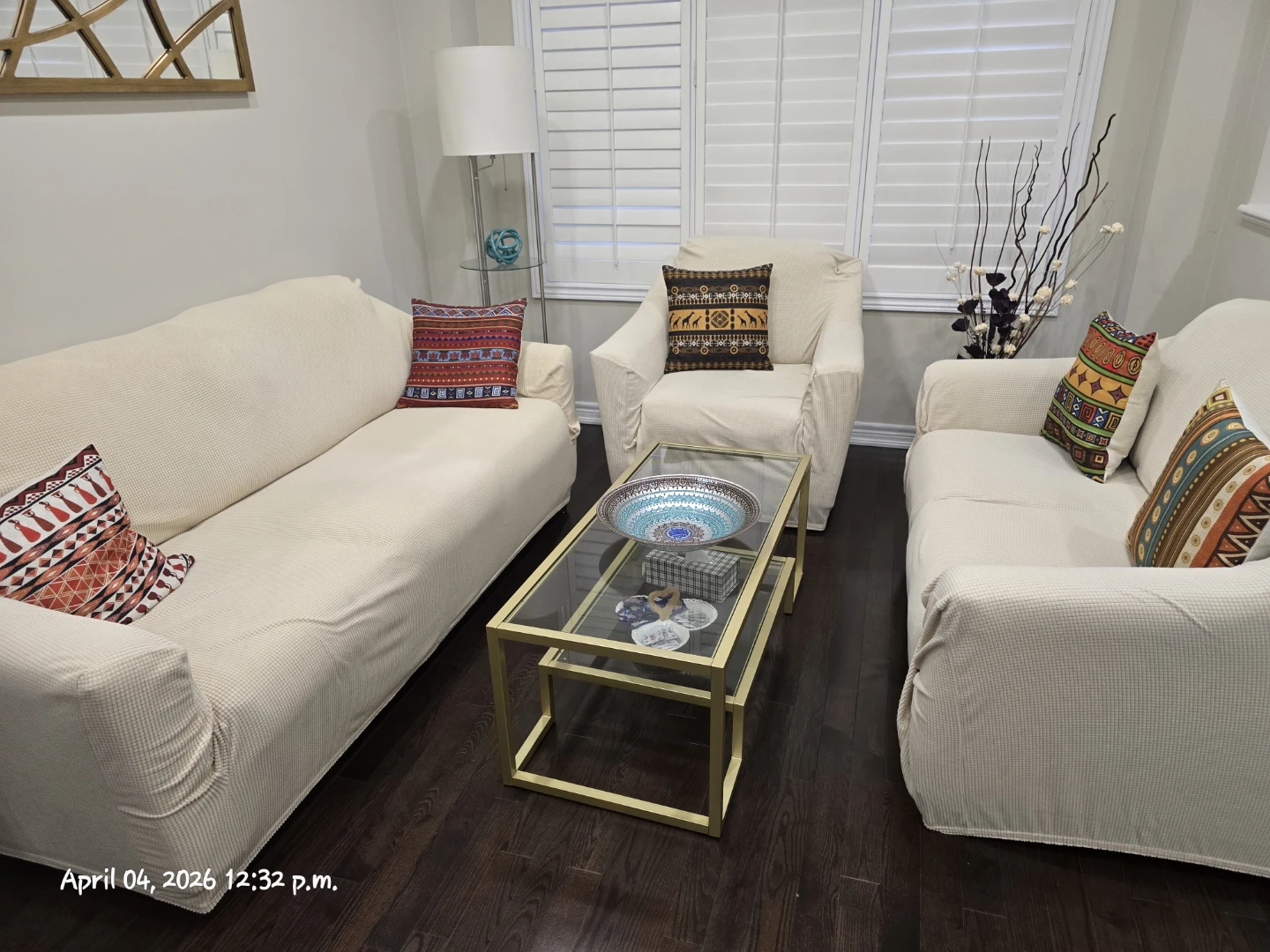 Cream Beige Sofa and Armchair Slipcovers Set