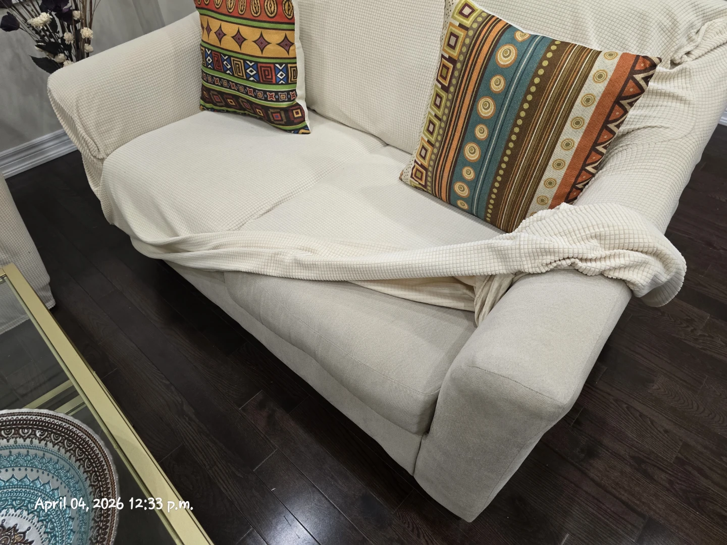 Cream Beige Sofa and Armchair Slipcovers Set - photo 2