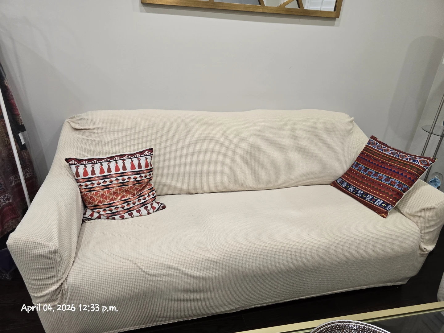 Cream Beige Sofa and Armchair Slipcovers Set - photo 4