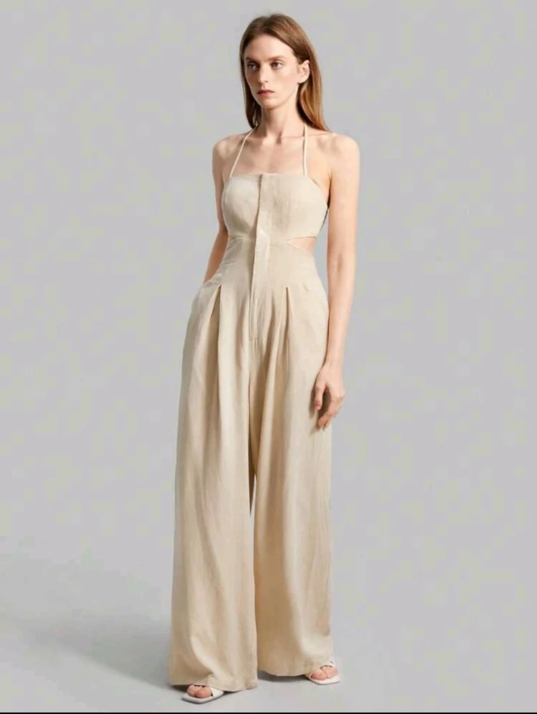 Cream Wide Leg Cutout Jumpsuit - photo 2