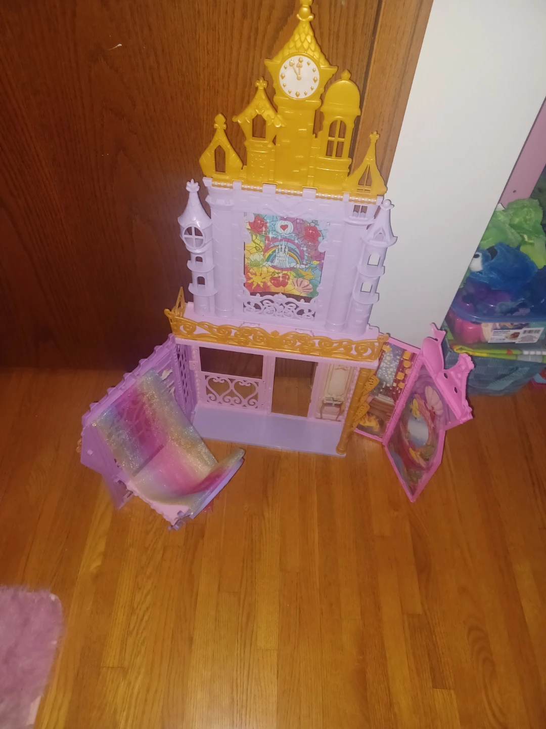 Purple and Gold Castle Playset with Rainbow Slide