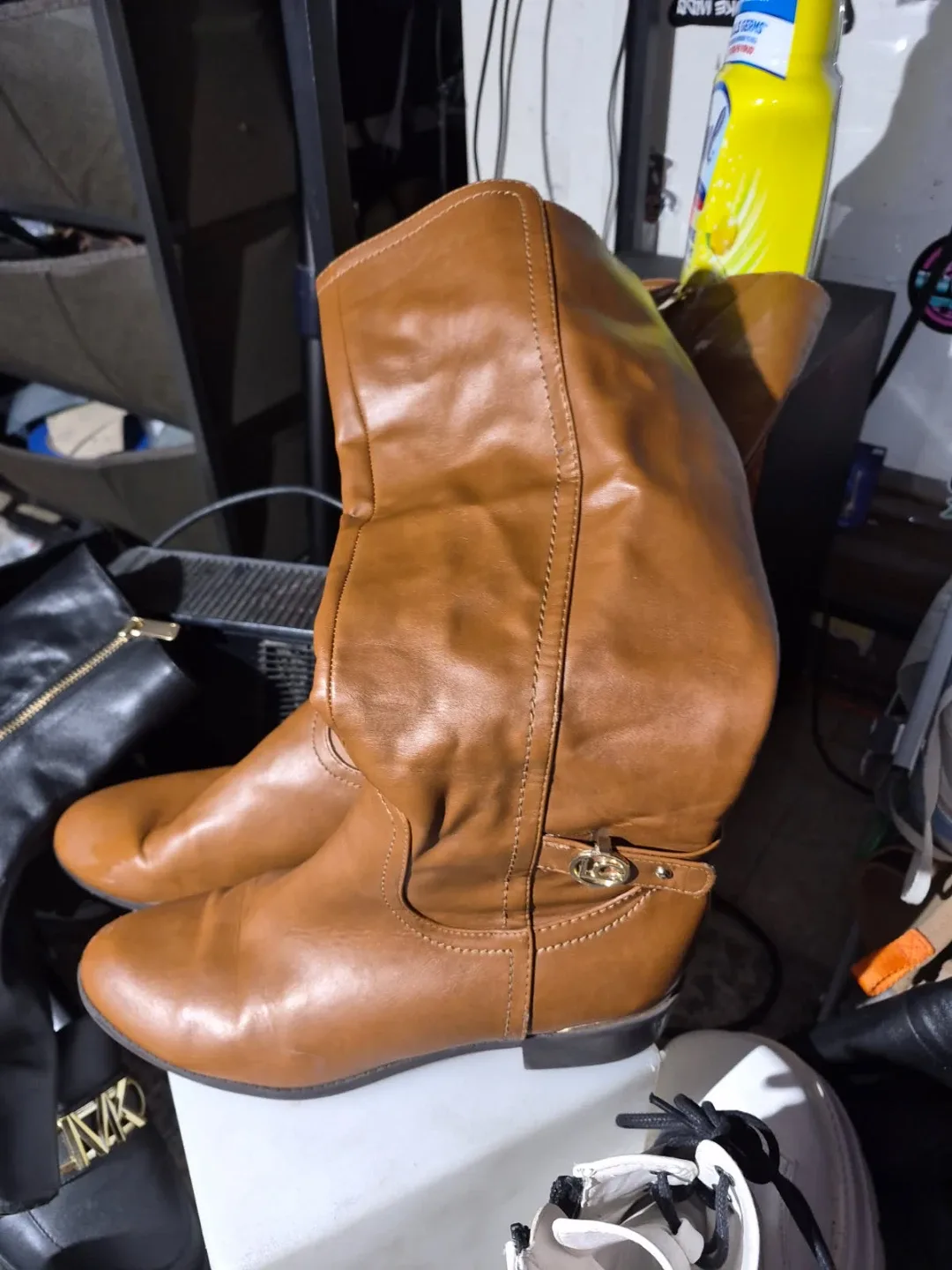Liz Claiborne Women's Brown Leather Tall Boots Size 9M
