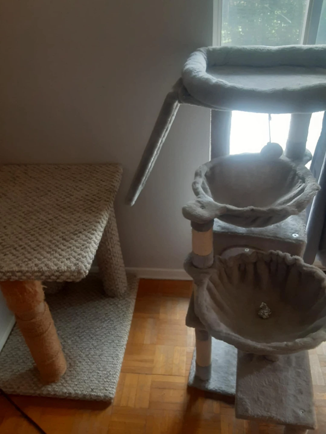 Grey Multi-Level Cat Tree with Hammocks and Scratching Post - photo 3