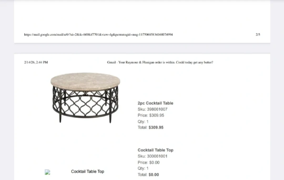 Marble coffee table