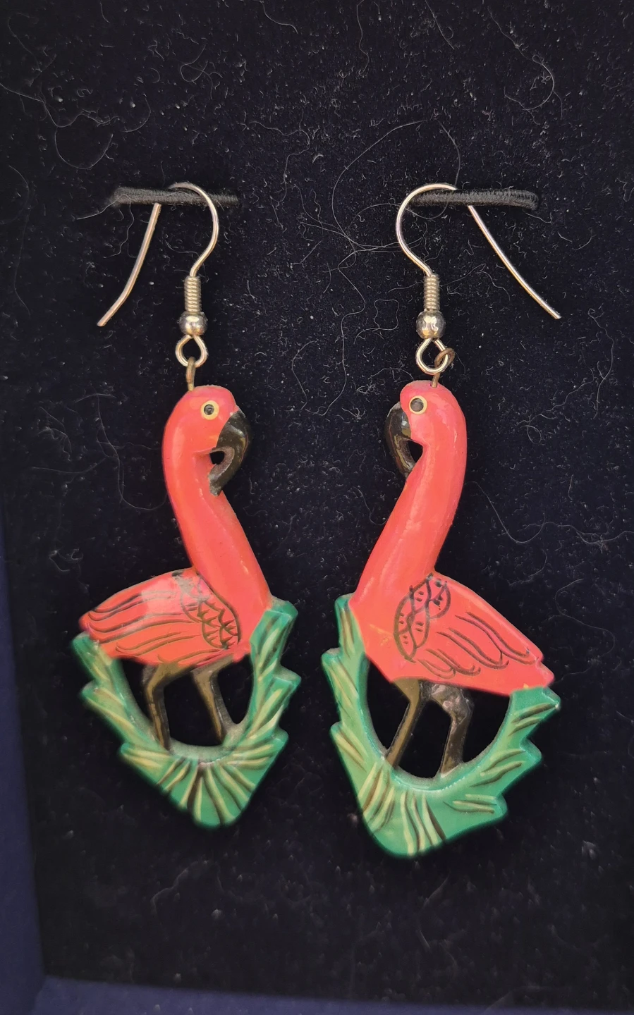 Handmade Wooden Flamingo Earrings