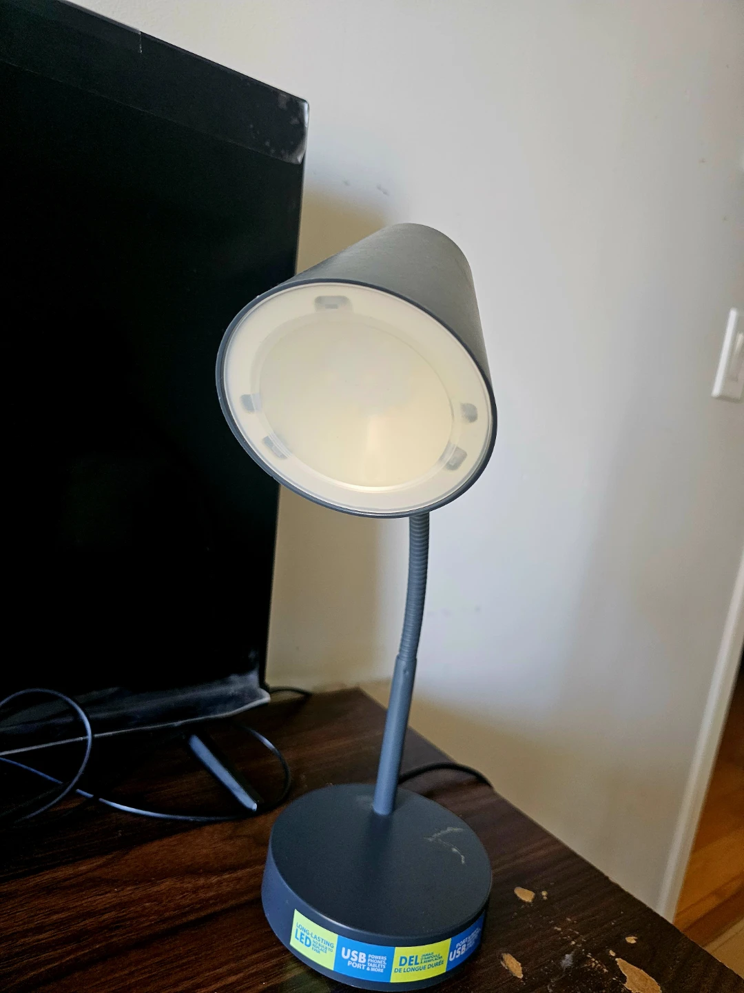 Grey LED Desk Lamp with USB Port - photo 2