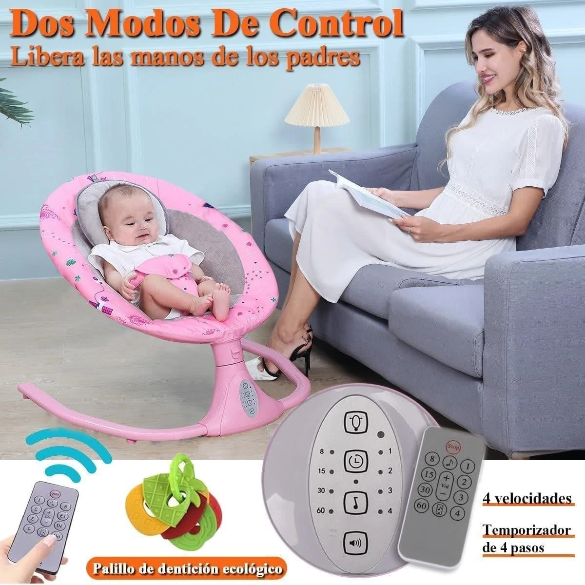 Brand New>>Pink Baby Electric Swing with Canopy and Toys