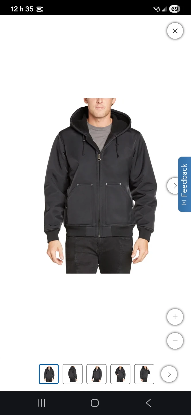 Kirkland Signature Fleece Lined Hooded Jacket - Black - Large