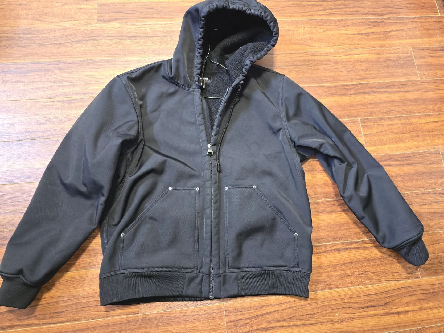 Kirkland Signature Fleece Lined Hooded Jacket - Black - Large - photo 2