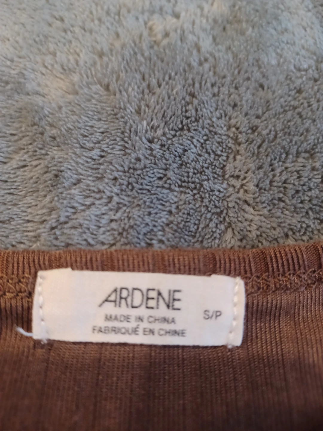ARDENE Brown Ribbed Cropped Long Sleeve Top - photo 2