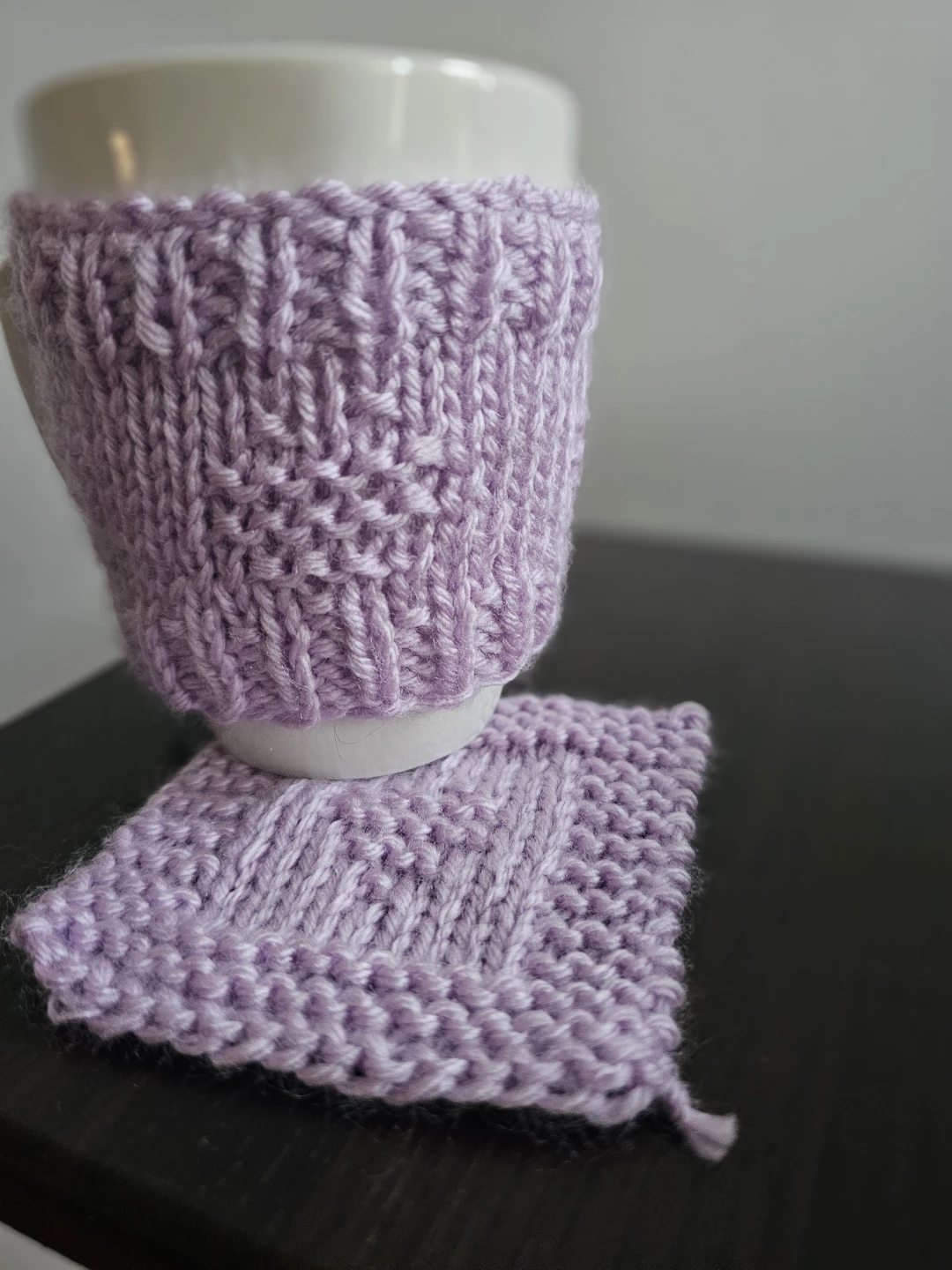 Hand-Knitted Mug Cozies and Coasters - Set of 2 - photo 2