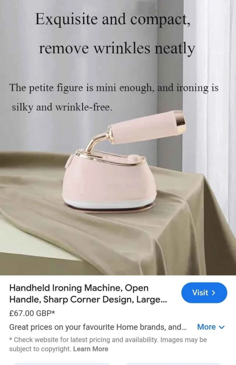 Mini Handheld Ironing Machine, Delicate Steam, Wrinkle Re...