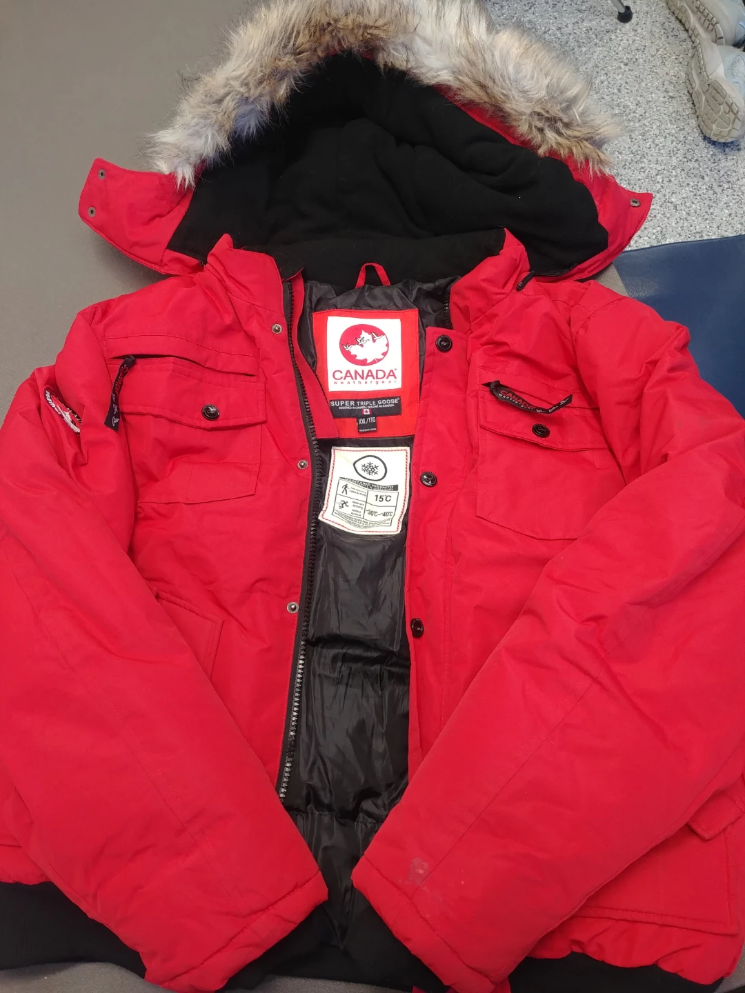 Super Triple Goose Red Winter Jacket XXL