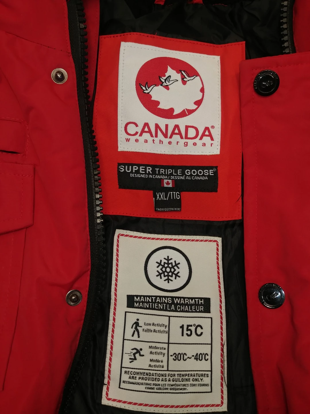 Super Triple Goose Red Winter Jacket XXL - photo 3
