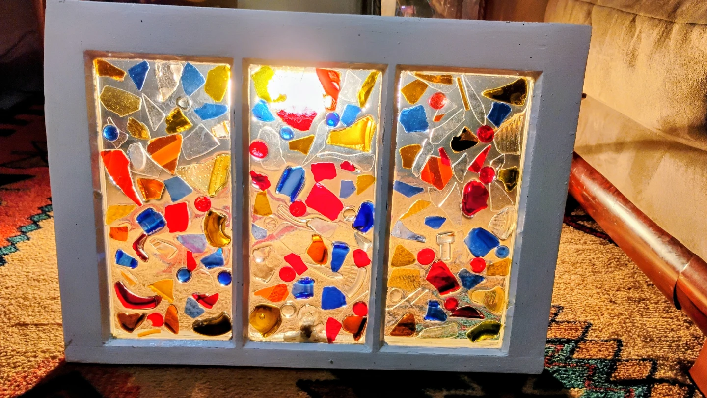 Washed Glass Window Panel Decor - photo 5