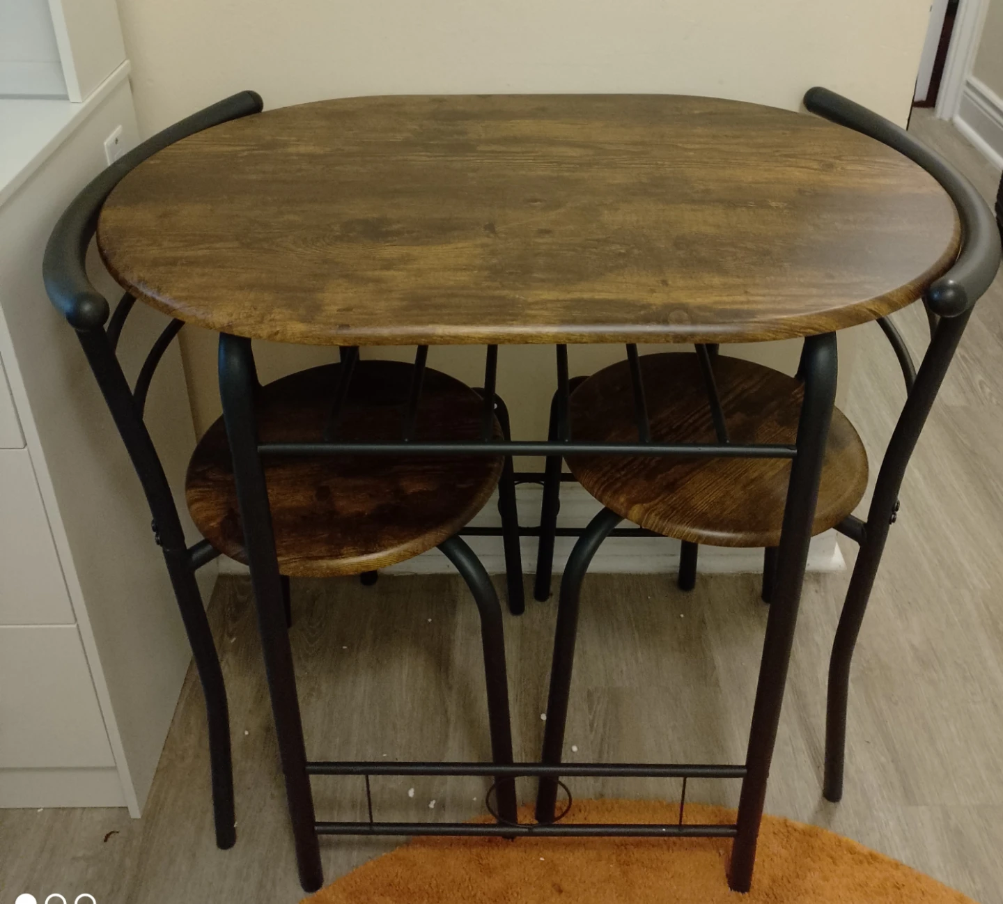 Compact Table and 2 Stools Set