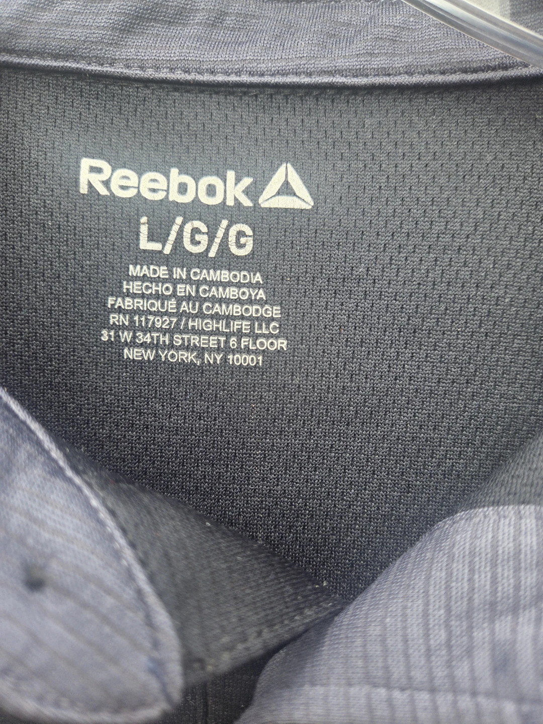 Reebok Men's Polo Shirt Size L/G Black Short Sleeve Athletic - photo 3