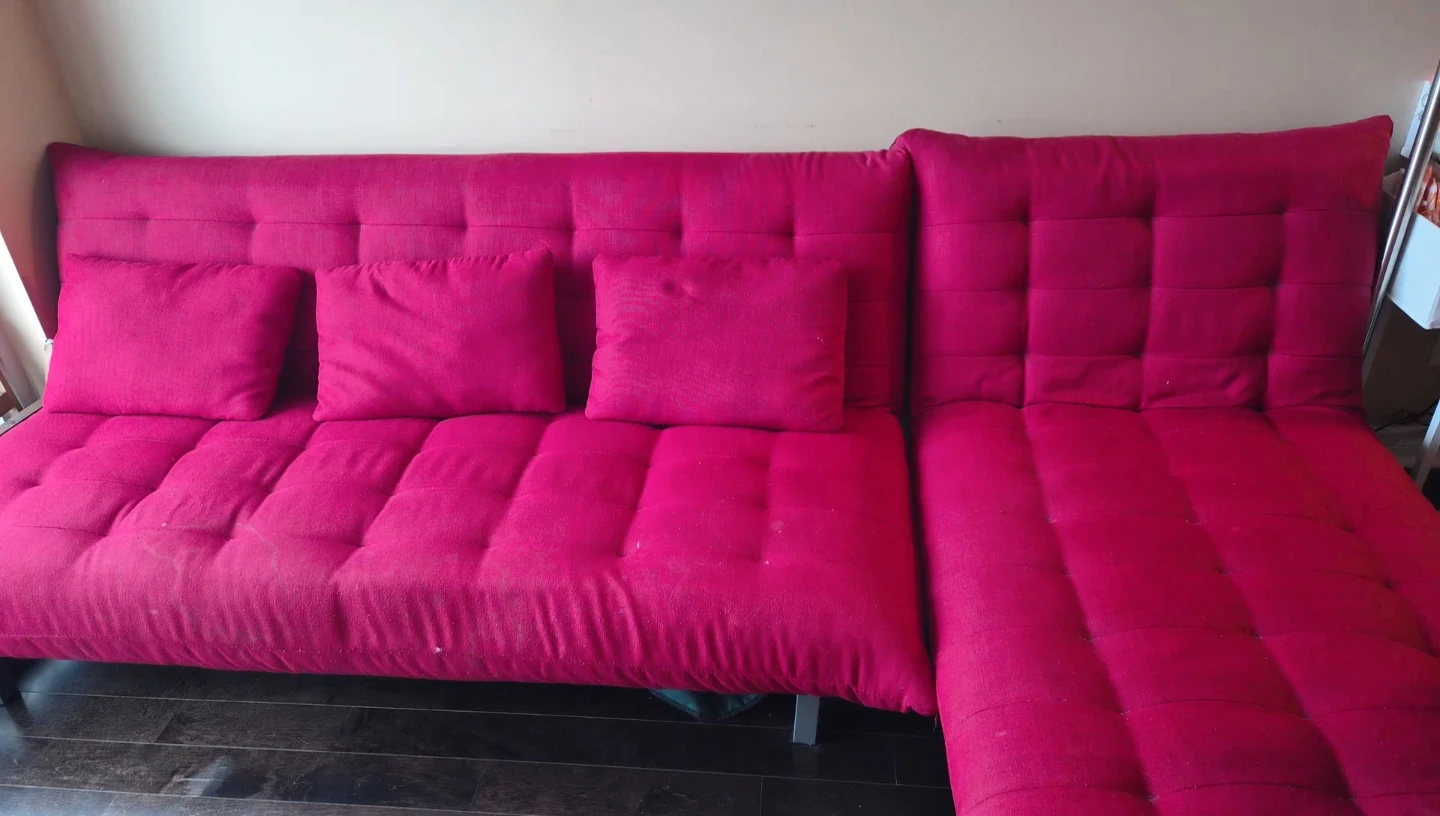 RedFuton Couch with Chaise (used)