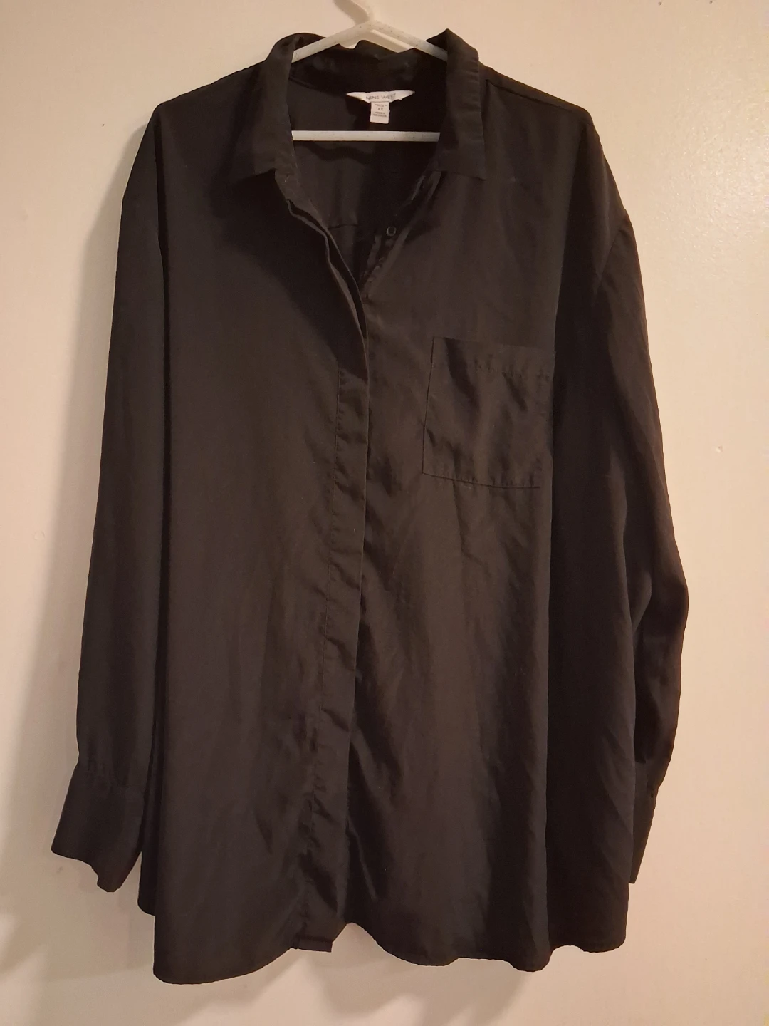 Nine West Black Button-Up Shirt Size 4X