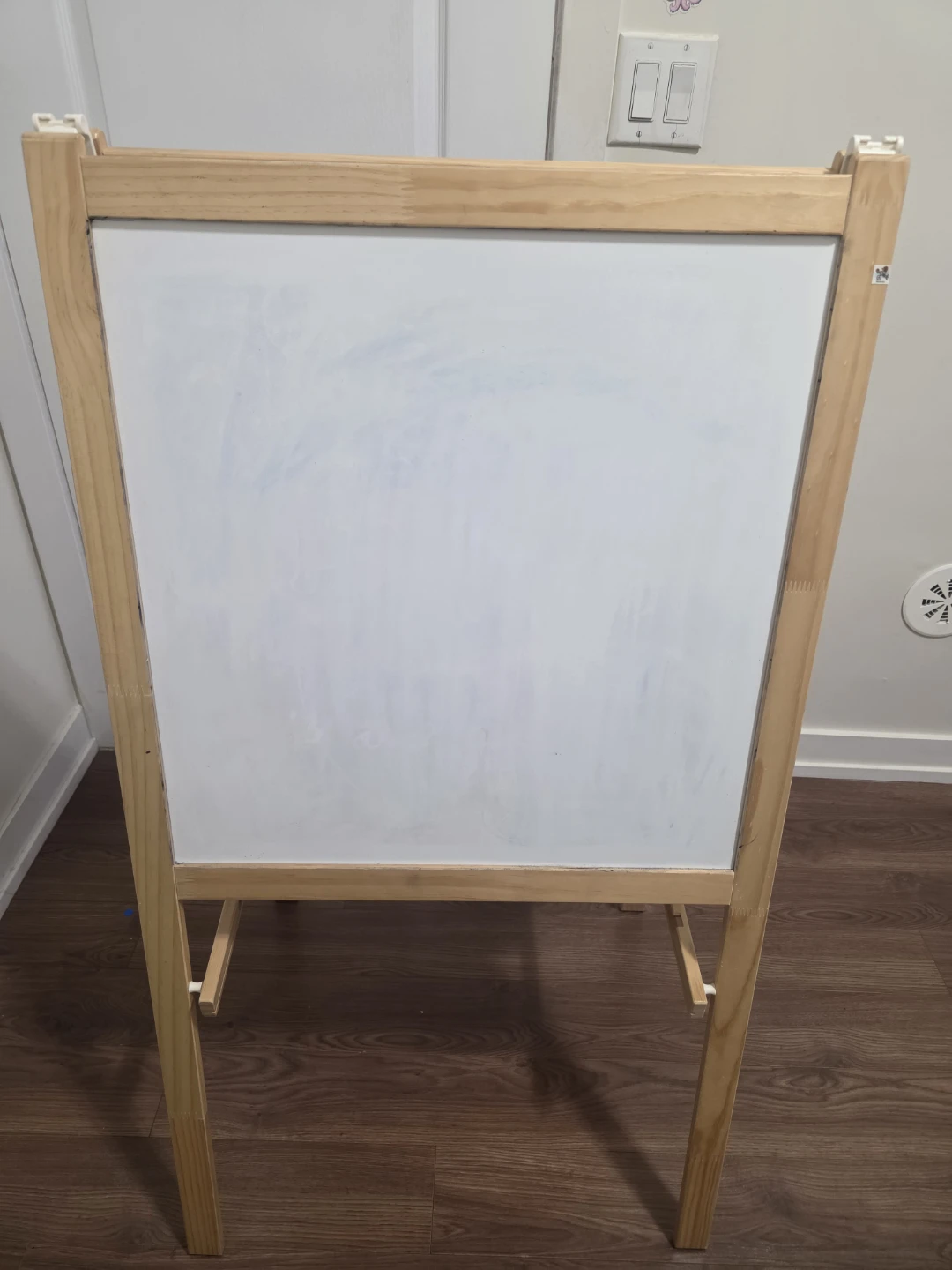 Kids Wooden Easel Double-Sided Chalkboard Whiteboard