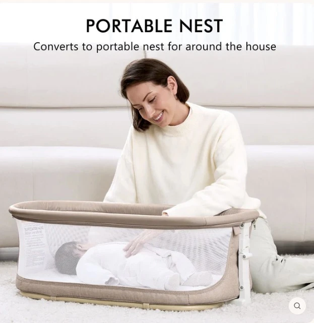 ANGELBLISS 3 in 1 Foldable Baby Rocking Bassinet - Pink - photo 4