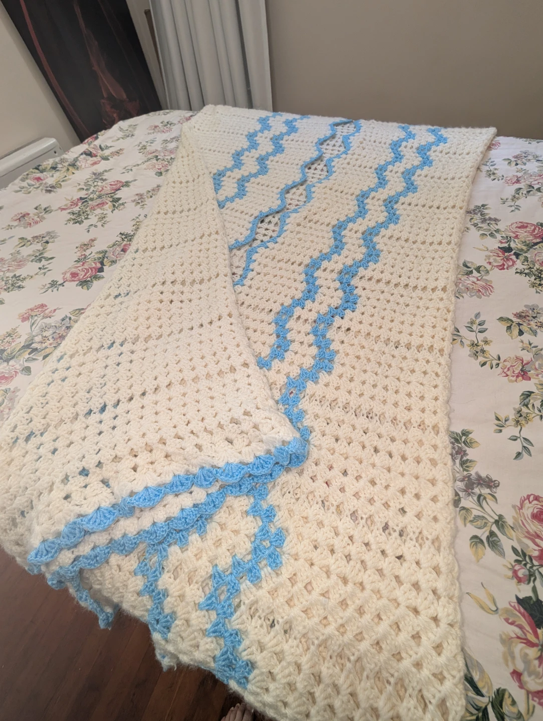 Vintage Handmade Crochet Blanket