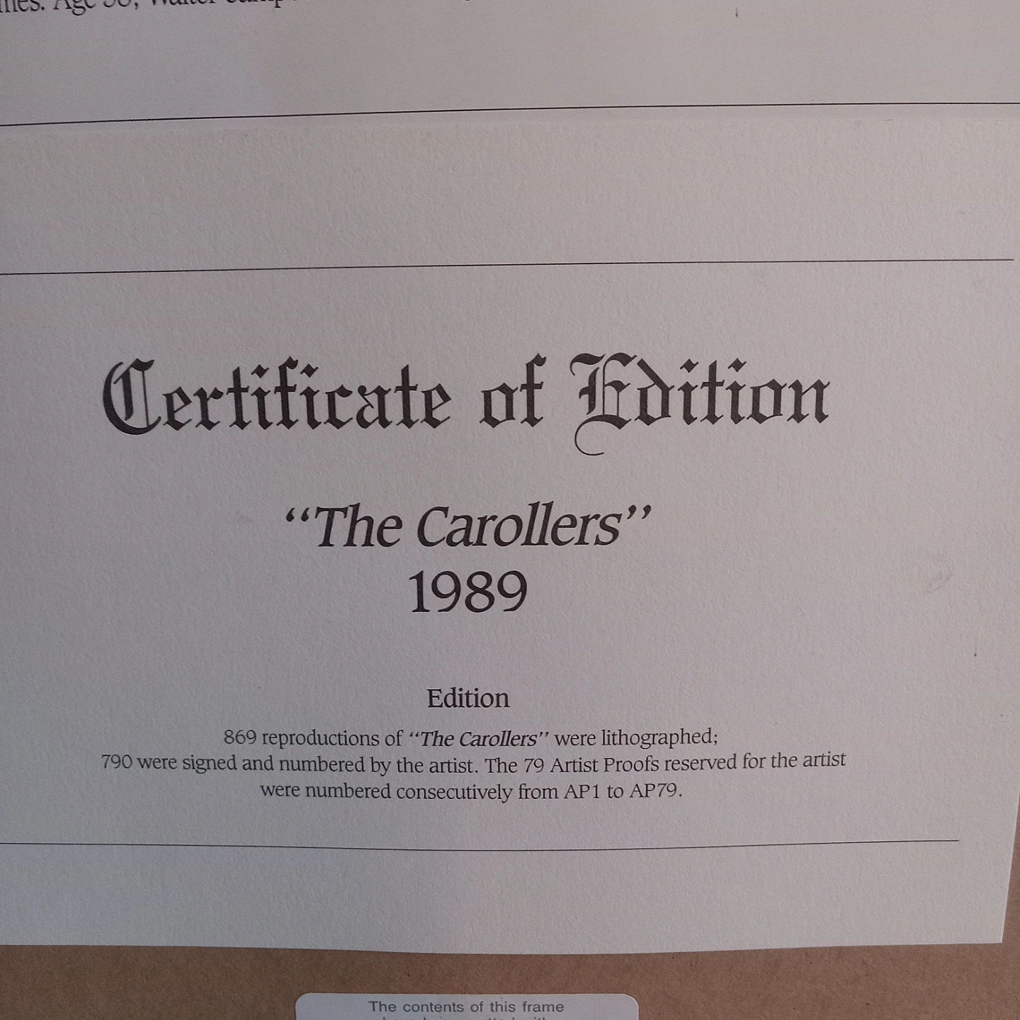 Walter Campbell "The Carollers" Limited Edition Print - photo 5