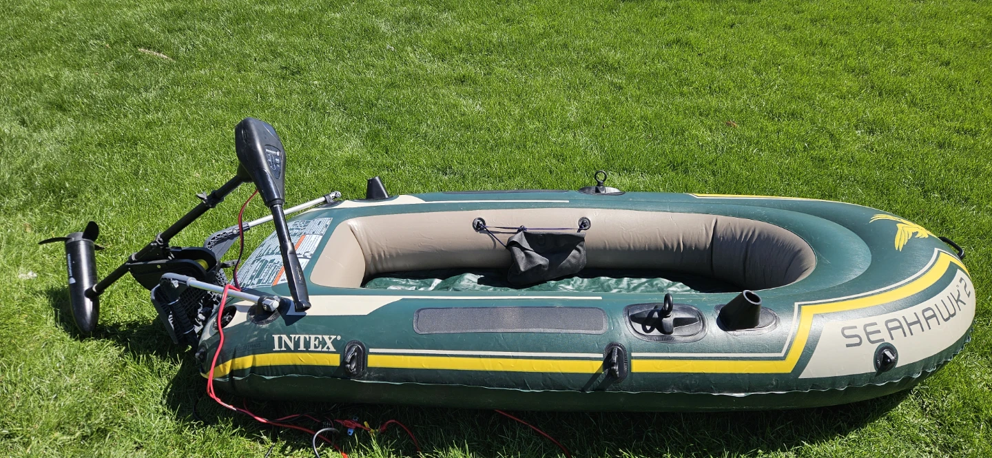 2 person Inflatable boat with motor and battery