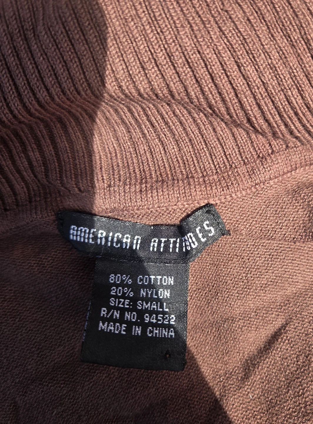 American Attitudes Brown Turtleneck Sweater Dress Size Small - photo 3